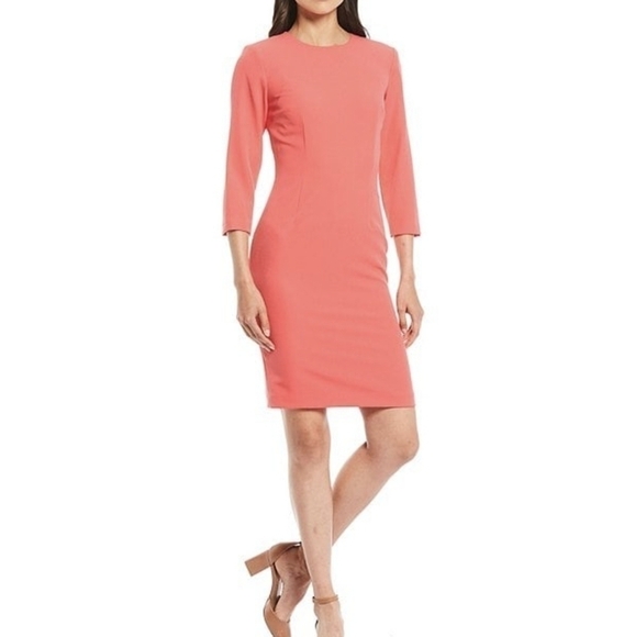 NWT Antonio Melani dress Sheath round neck 3/4 sleeves plus size 14 - Picture 1 of 14